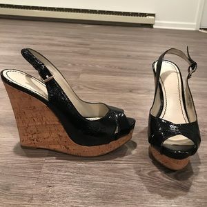 Nine West black wedges
